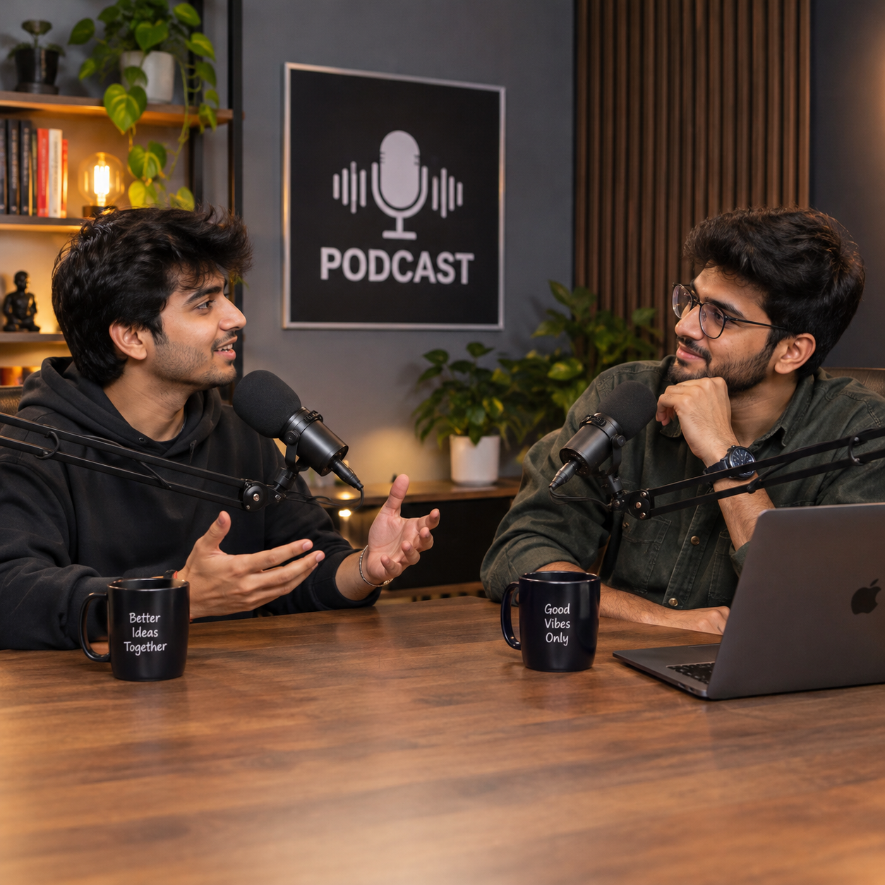 Indian podcasters recording